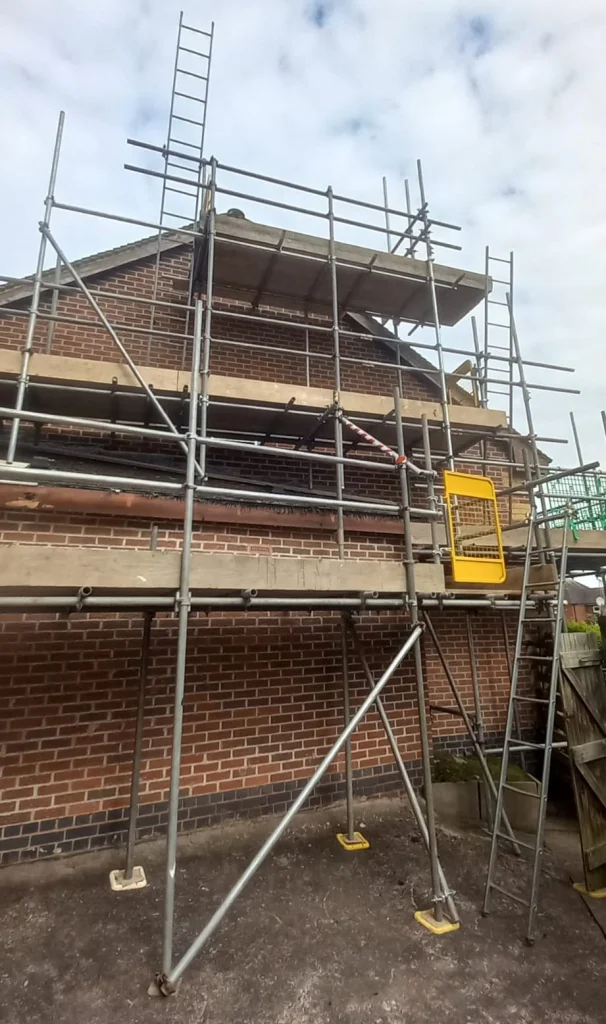 Scaffolding for Kingdom Hall of Jehovah's Witnesses Lichfield