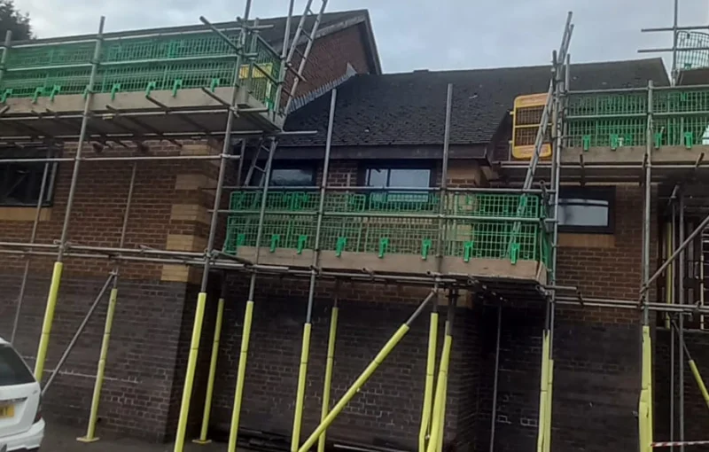 Scaffolding for Kingdom Hall of Jehovah's Witnesses Lichfield