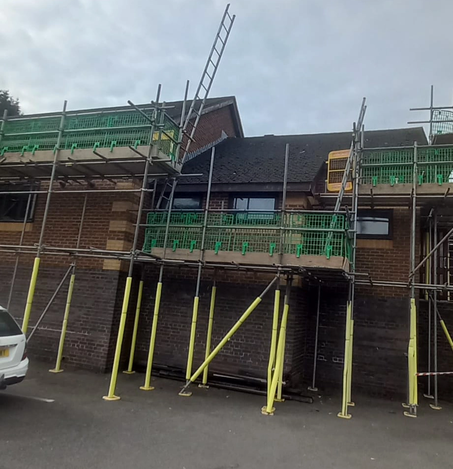Scaffolding for Kingdom Hall of Jehovah's Witnesses Lichfield
